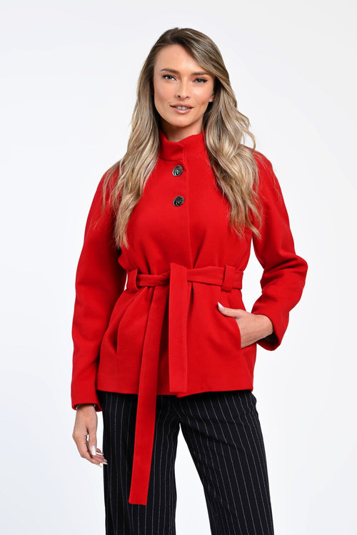 Jachetă rosie elegantă Selena Natalee