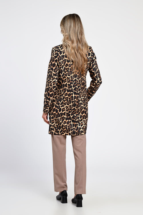 Jachetă tip palton cu imprimeu leopard Amira Natalee