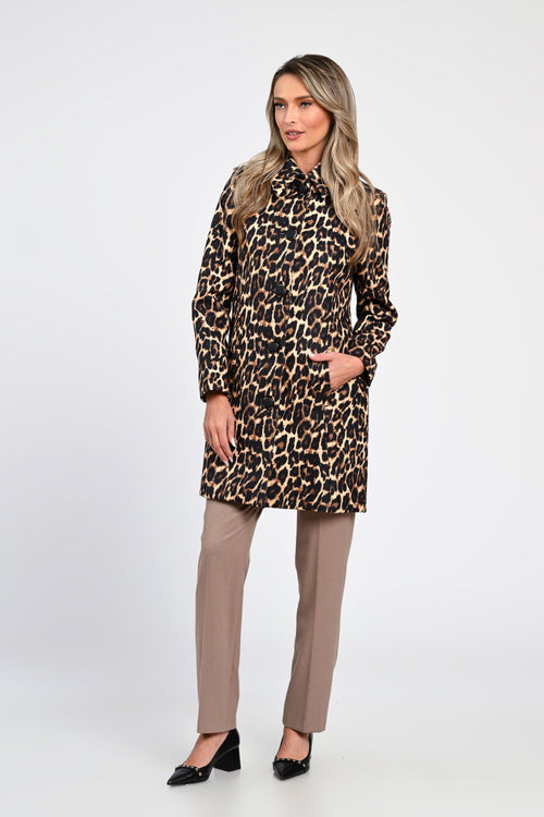 Jachetă tip palton cu imprimeu leopard Amira Natalee