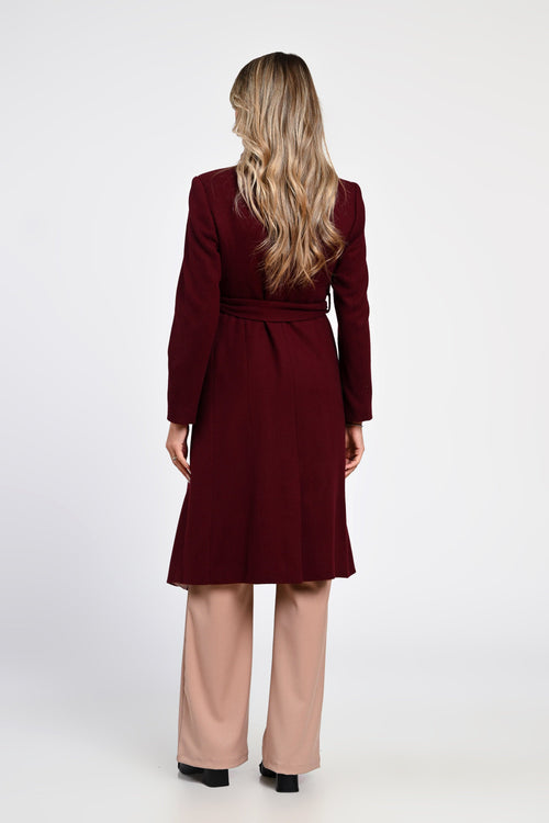 Palton damă bordo elegant Iris Eranthe