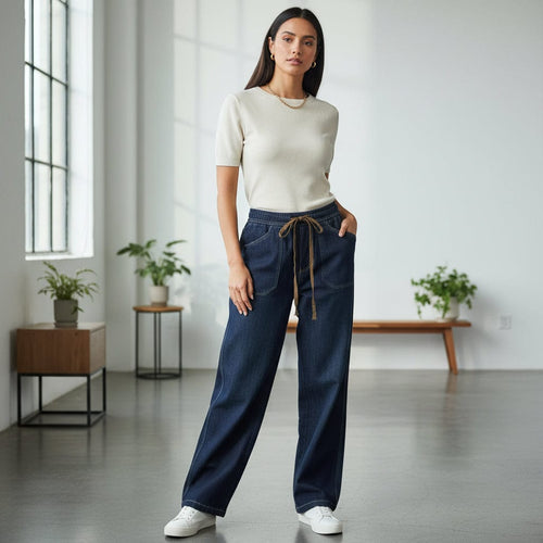 Pandalon casual denim Maria Natalee