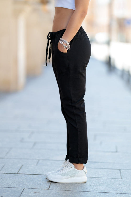 Natalee Fashion Pantaloni Pantalon casual negru Amanda
