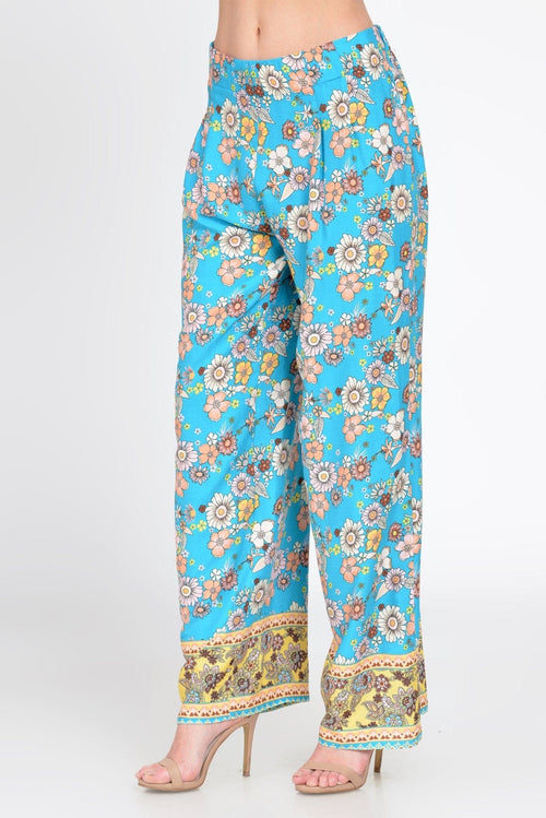 Natalee Fashion Pantaloni Pantalon viscoza multicolor turqoise Amina