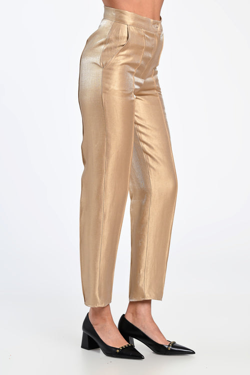 Pantaloni damă aurii Celeste Natalee