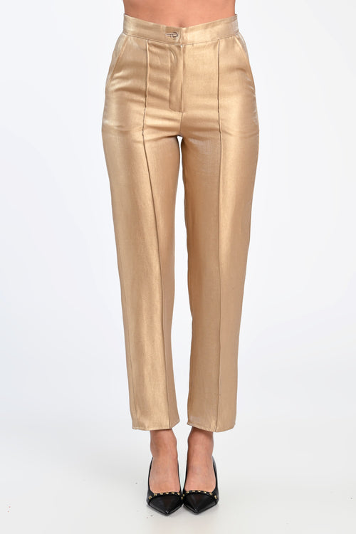 Pantaloni damă aurii Celeste Natalee