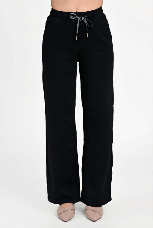 Pantaloni damă casual negri tip blug subțire elastic Alessia Natalee Fashion