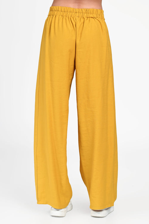 Pantaloni damă galben muștar Alessia Natalee Fashion