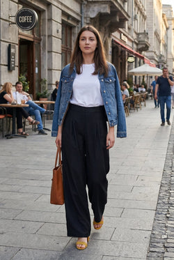 Pantaloni damă negri Alessia Natalee
