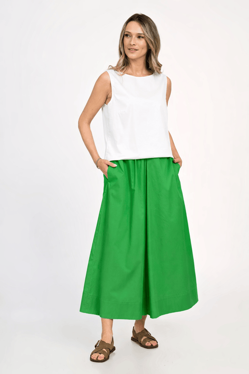 Pantaloni Eranthe tip culotte verde intens Eranthe