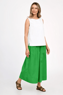 Pantaloni Eranthe tip culotte verde intens Eranthe