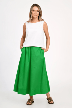 Pantaloni Eranthe tip culotte verde intens Eranthe