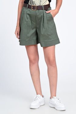 Pantaloni scurți damă verzi cu pense Amara Natalee Fashion