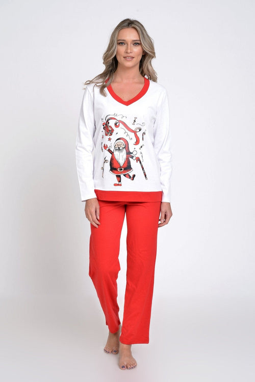 Natalee Fashion Pijamale Dama Pijama dama Craciun rosu & alb