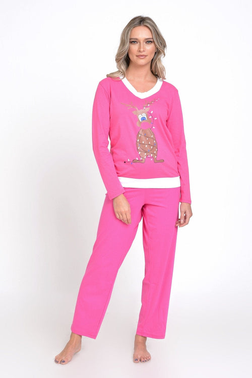 Natalee Fashion Pijamale Dama Pijama dama Craciun roz ren
