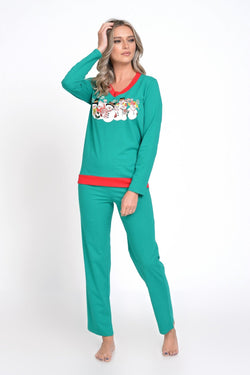 Natalee Fashion Pijamale Dama Pijama dama Craciun verde oameni de zapada