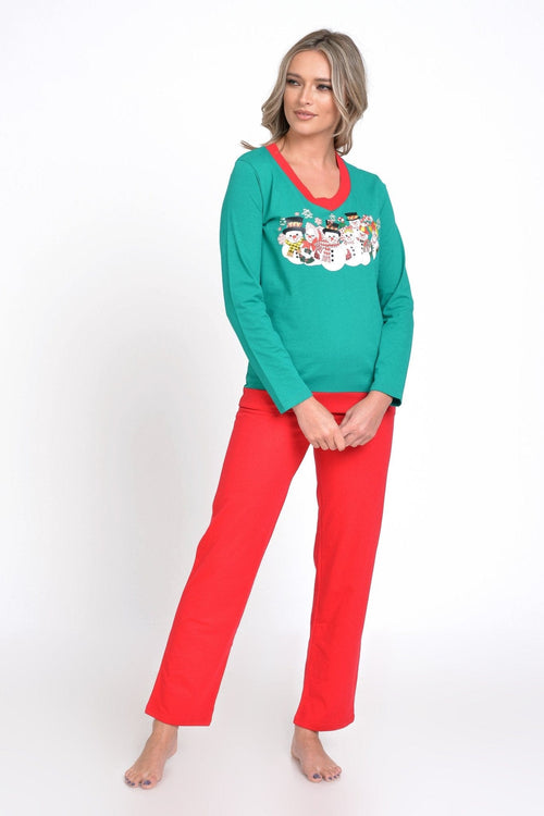 Natalee Fashion Pijamale Dama Pijama dama Craciun verde & rosu oameni de zapada