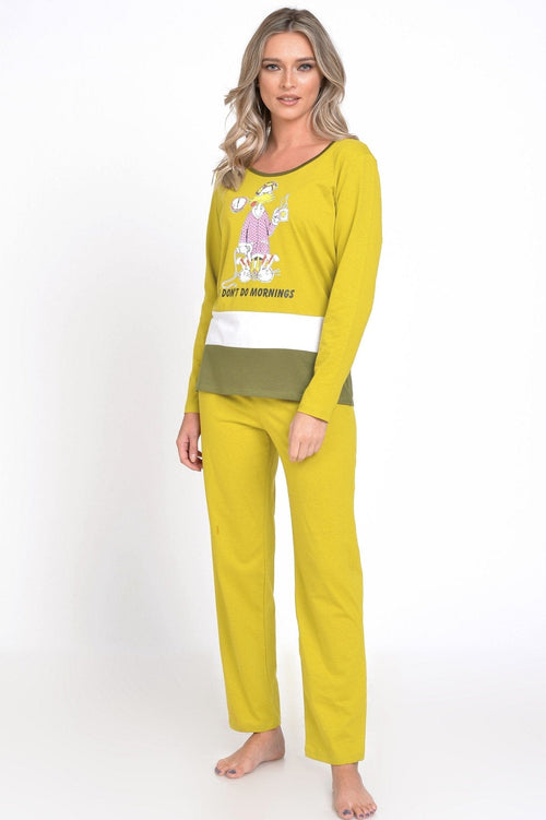 Natalee Fashion Pijamale Dama Pijama dama mustar 3 culori Helga