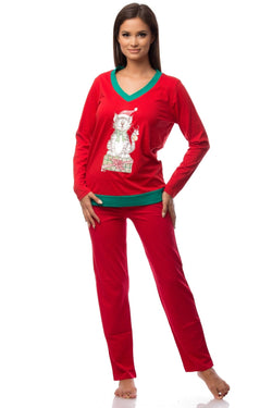 Natalee Fashion Pijamale Dama Pijama dama rosie pisica Craciun
