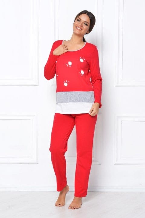 Natalee Fashion Pijamale Dama Pijama dama rosu margarete Lidia
