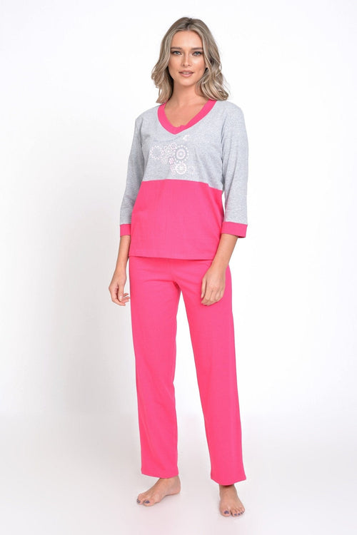 Natalee Fashion Pijamale Dama Pijama dama roz & gri fluture Livia
