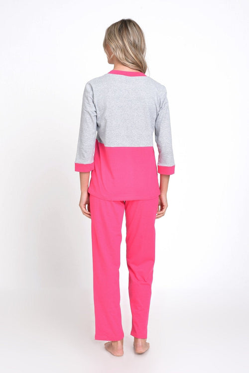 Natalee Fashion Pijamale Dama Pijama dama roz & gri fluture Livia