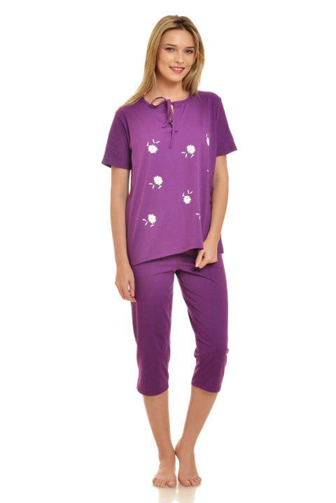 Natalee Fashion Pijamale Dama Pijama margarete mov 3/4 Natalee
