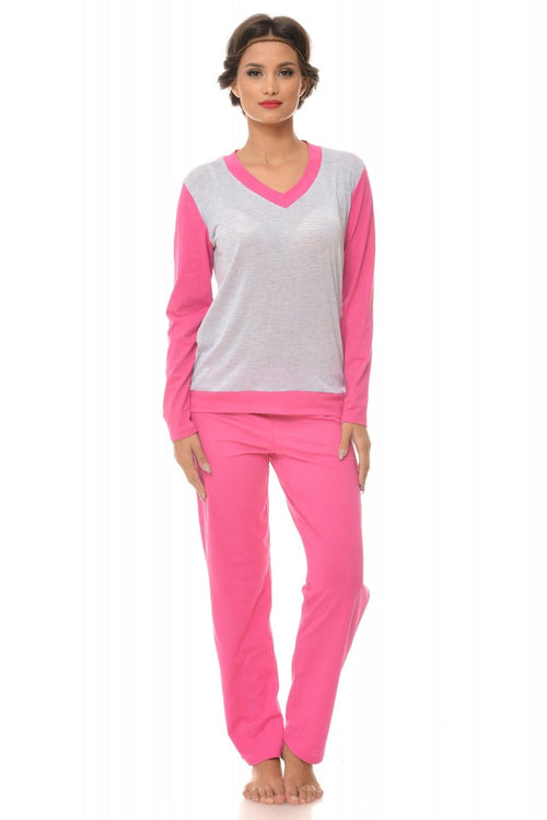 Natalee Fashion Pijamale Dama Pijama roz-gri