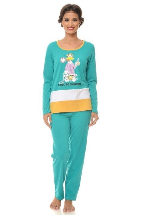Natalee Fashion Pijamale Dama Pijama verde Donald