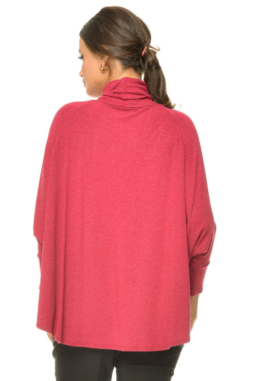 Natalee Fashion Bluză Poncho rosu Ani