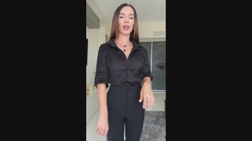 Cămașă damă elegantă neagră Lucia