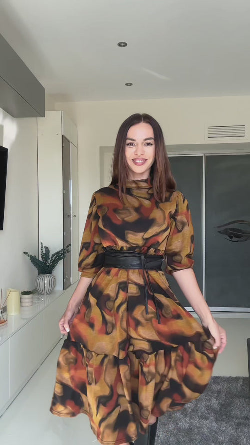 Rochie doua volane pe gat Irina
