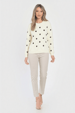 Pulover crem Mara Natalee Fashion