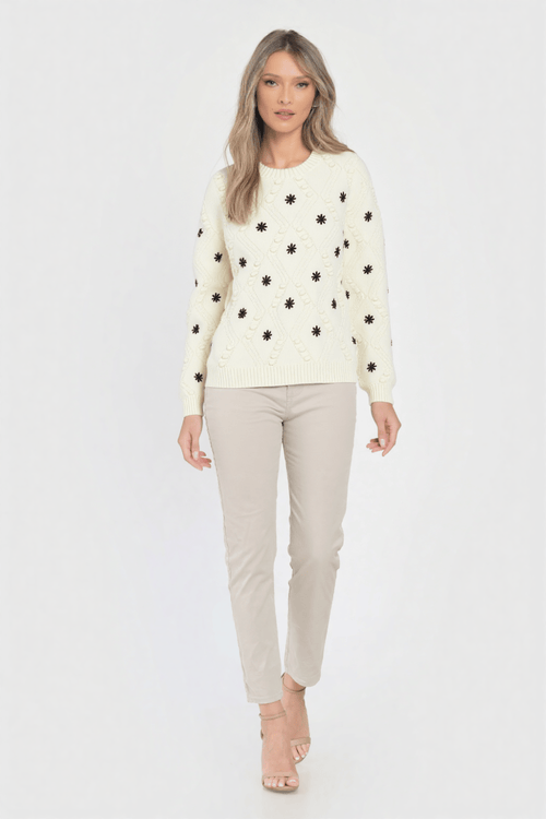 Pulover crem Mara Natalee Fashion