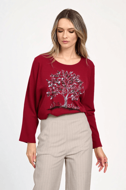 Pulover damă bordo Adina Natalee