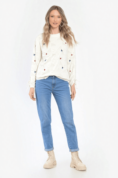 Pulover dama crem Sabina Natalee