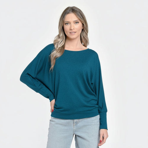 Pulover damă cu mânecă chimono Elara Natalee