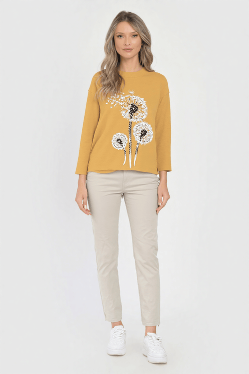 Pulover damă galben-muștar Anastasia Natalee