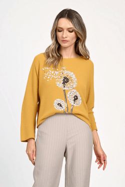 Pulover damă galben-muștar Anastasia Natalee