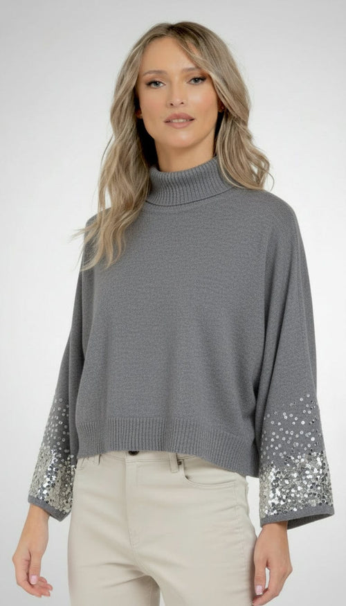 Pulover dama gri Aqua Natalee Fashion
