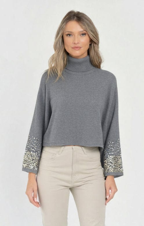Pulover dama gri Aqua Natalee Fashion
