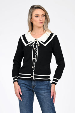 Pulover dama negru Melina Natalee Fashion