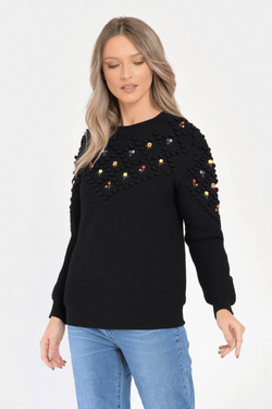 Pulover dama negru Tania Natalee