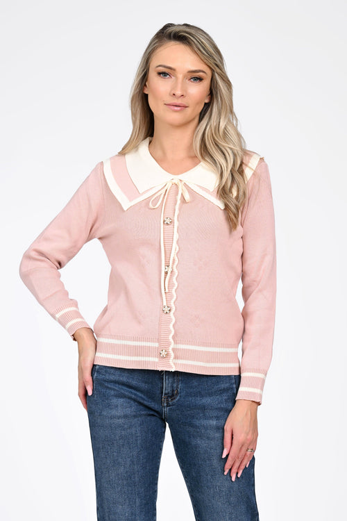 Pulover damă roz pudrat Adela Natalee Fashion