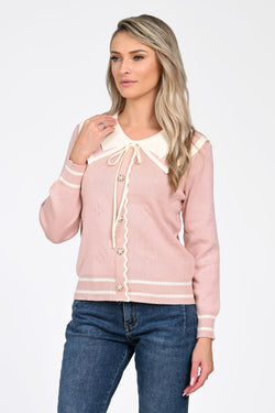 Pulover damă roz pudrat Adela Natalee Fashion