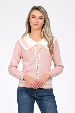 Pulover damă roz pudrat Adela Natalee Fashion