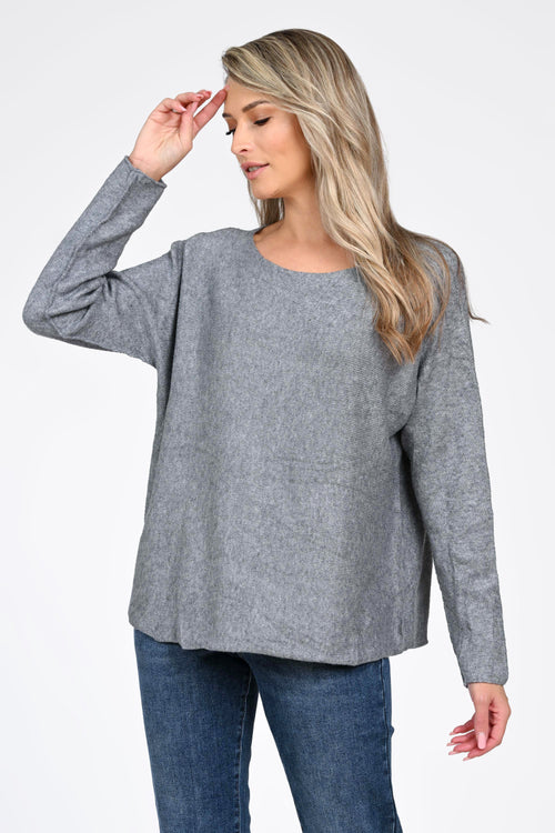 Puloverul dama gri Sofia Natalee Fashion