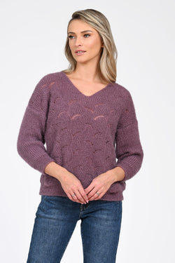 Puloverul dama mov lavanda Samira Natalee Fashion