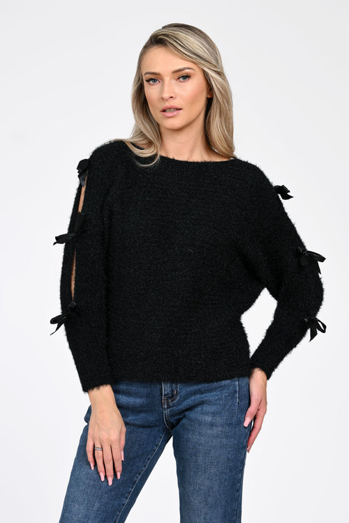 Puloverul dama negru Amina Natalee Fashion