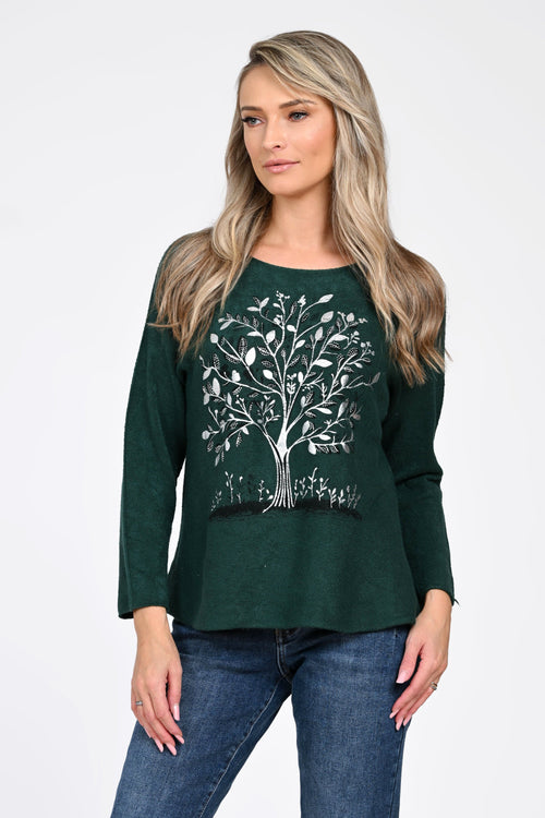 Puloverul damă verde Evelina Natalee Fashion