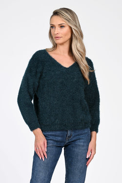 Puloverul dama verde inchis Thea Natalee Fashion